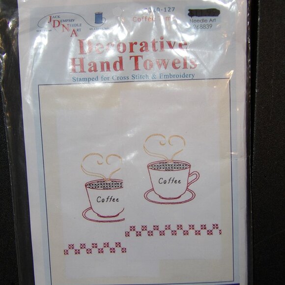 JDNA Decorative Coffee Time Hand Towels 320-127 Stamped Cross Stitch/Embroidery - Picture 4 of 4